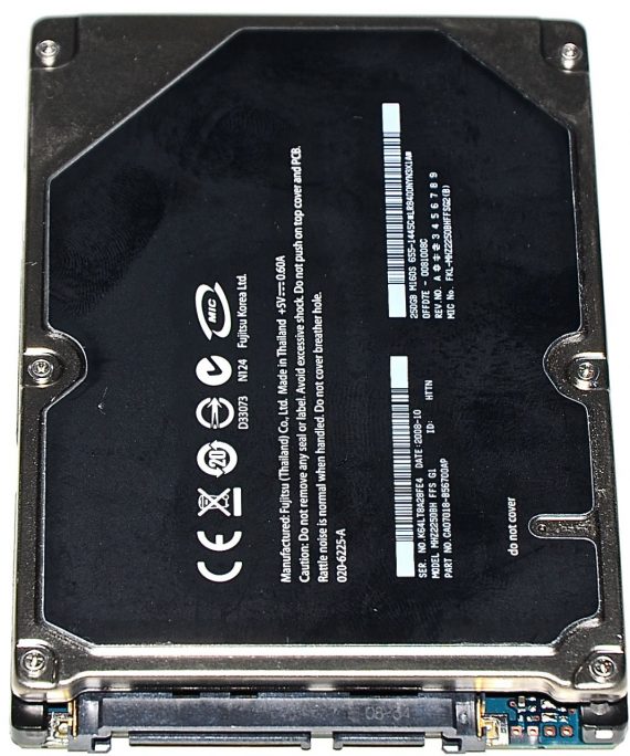 Hard Drive Festplatte 2,5" SATA Fujitsu 250GB MHZ2250BH-0