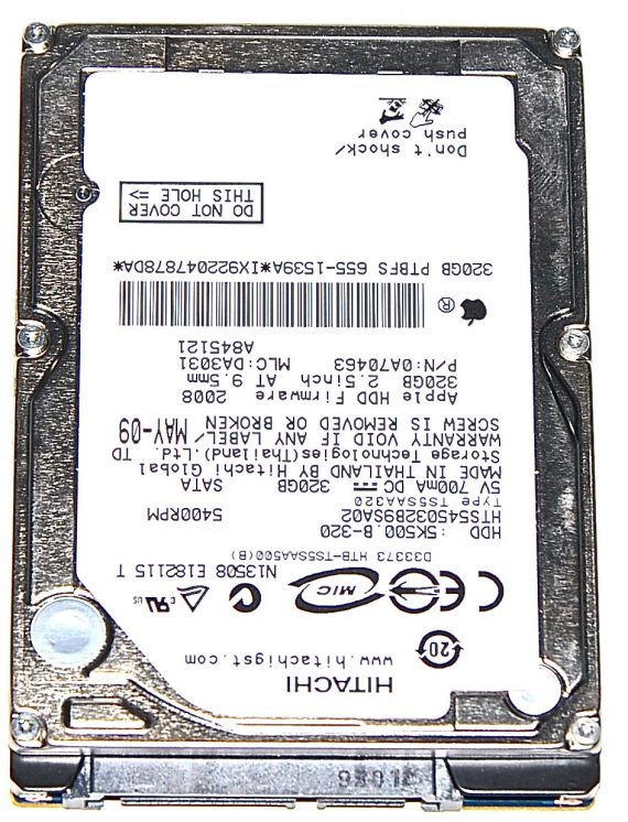 Hard Drive Festplatte 2,5" SATA Hitachi 320GB HTS545032B9SA02-0
