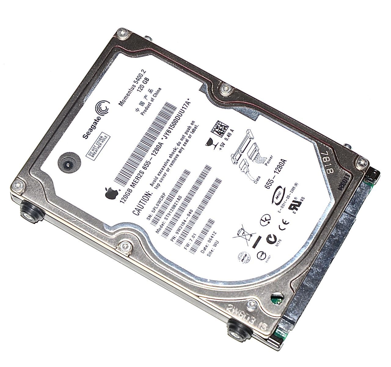 MacBook Pro 17" Hard Drive Festplatte 2,5" SATA Seagate 120GB ST9120821AS Model A1212-0 MacBook Pro 17" Hard Drive Festplatte 2,5" SATA Seagate 120GB ST9120821AS Model A1212-0