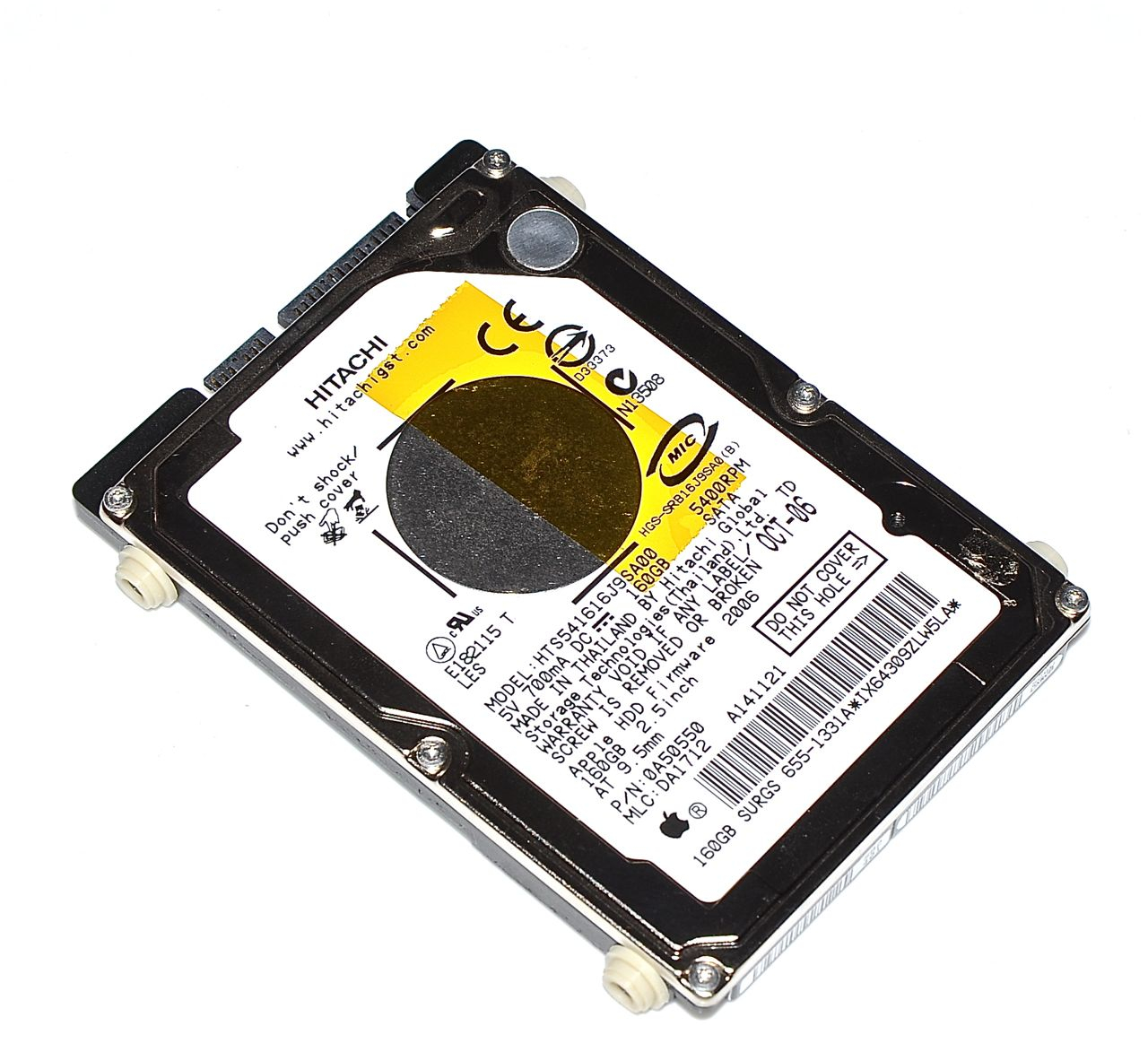 Original Apple Hitachi Festplatte 2,5" SATA 160GB HTS541616J9SA00 MacBook Pro 15" Model A1211-0 Original Apple Hitachi Festplatte 2,5" SATA 160GB HTS541616J9SA00 MacBook Pro 15" Model A1211-0