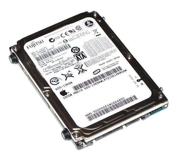 Festplatte 2,5" SATA Fujitsu 160GB MHW2160BH 655-1369A MacBook Pro 17" Model A1229-0