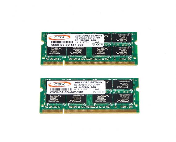 RAM CSX DDR2 667Mhz 4GB 2GB X 2GB MacBook Pro 17" Model A1212-0
