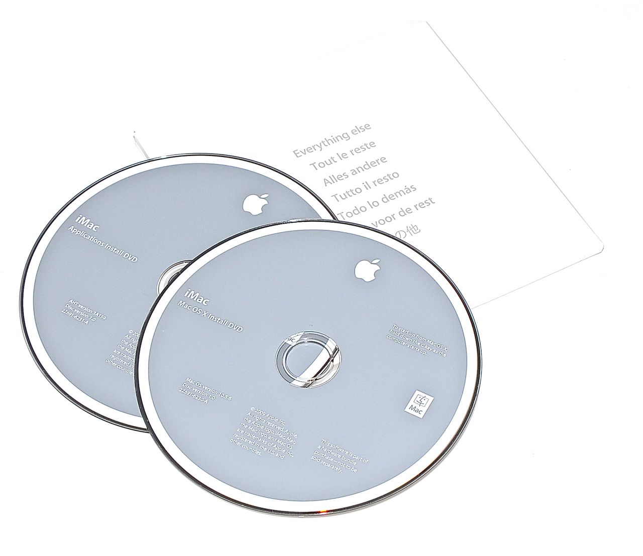 Original Apple Restore DVD MAC OS X iMac 2009 version 10.5.6 2Z961-6230-A -0 Original Apple Restore DVD MAC OS X iMac 2009 version 10.5.6 2Z961-6230-A -0