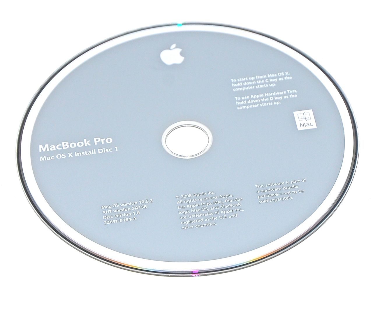 Original Apple Restore DVD MAC OS X version 10.5.2 2Z961-6164-A MacBook Pro-0 Original Apple Restore DVD MAC OS X version 10.5.2 2Z961-6164-A MacBook Pro-0