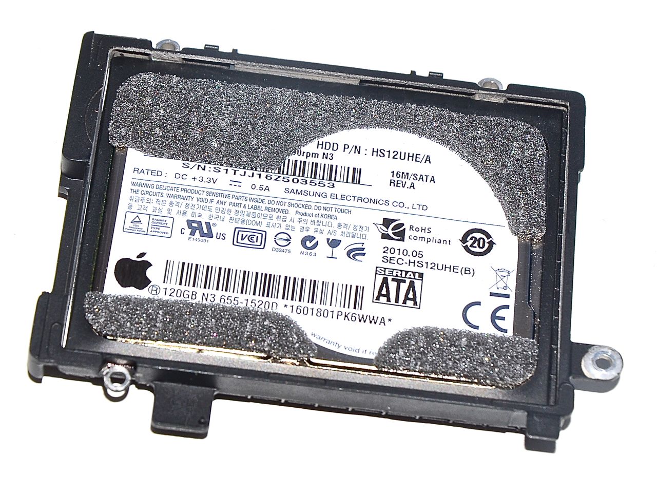 Original Apple Festplatte HDD 1,8" 120GB HS12UHE/A 655-1520D MacBook Air 13" Model A1237 / A1304 -0 Original Apple Festplatte HDD 1,8" 120GB HS12UHE/A 655-1520D MacBook Air 13" Model A1237 / A1304 -0